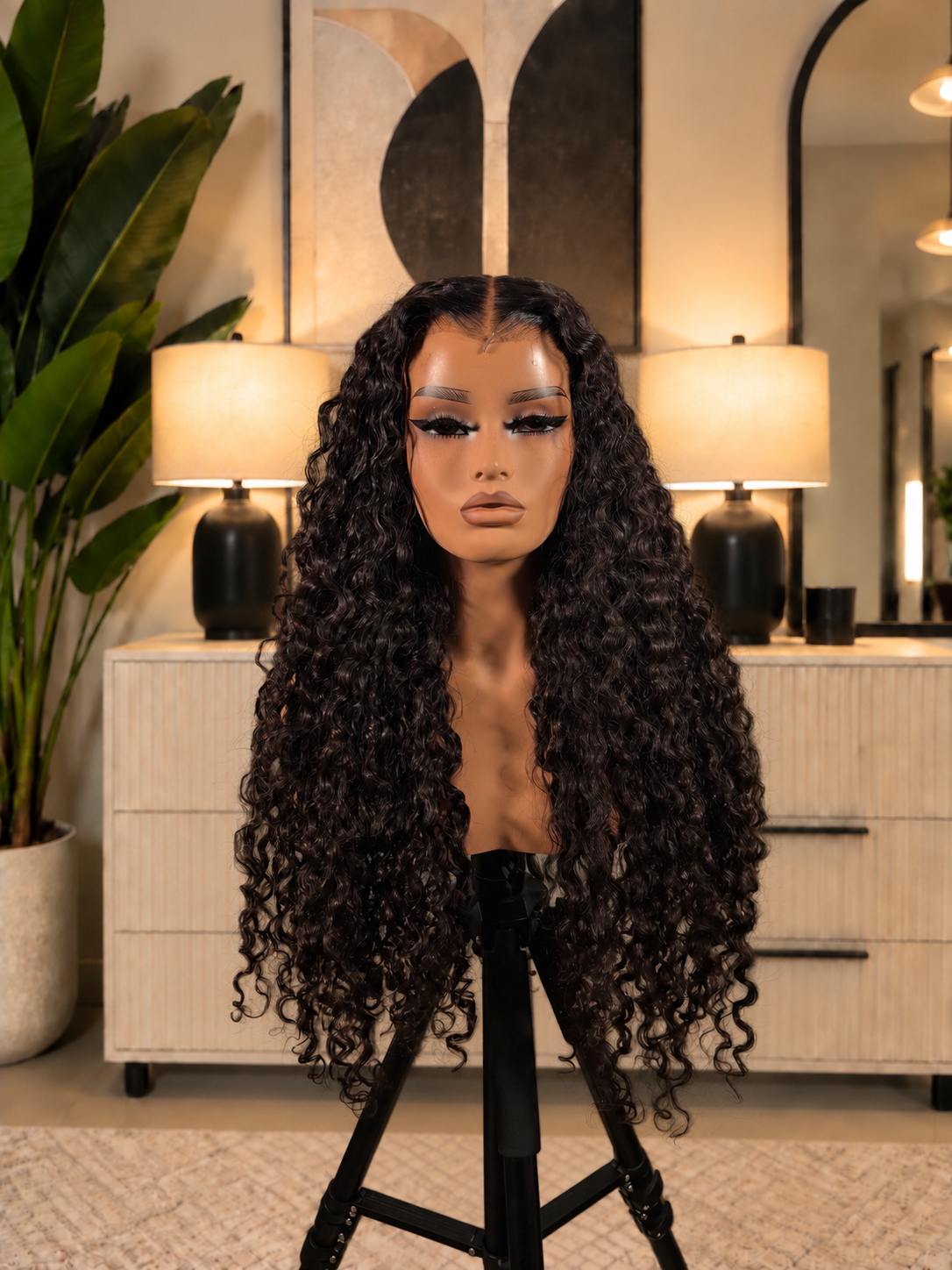 Black Deep Curly Wig (Lace Closure)