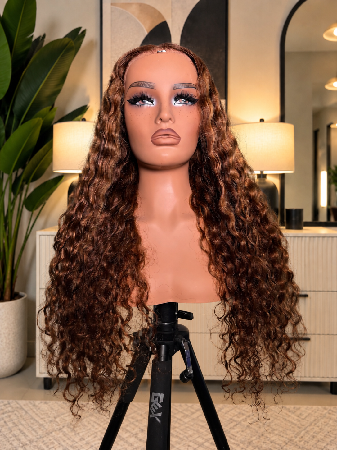 Highlighted Water Wave Wig (Lace Frontal)